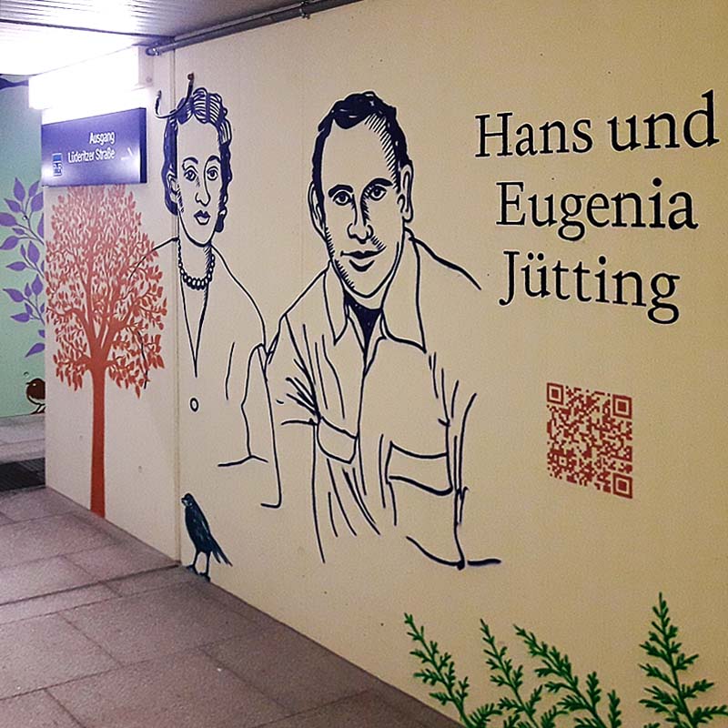 Wer künftig mit der Bahn nach Stendal reist, wird unter anderem von Hans und Eugenia Jütting begrüßt. Das Konterfei der beiden Ehrenbürger ziert den neuen Tunnel am Hauptbahnhof.